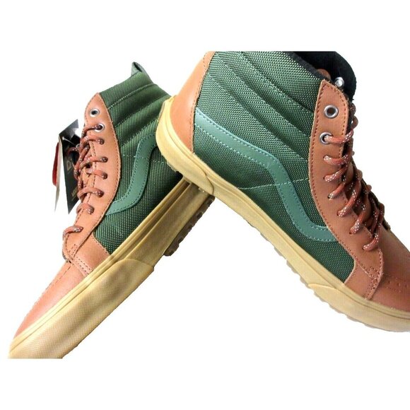 Vans Men's Sk8-Hi MTE-1 All Weather Boots Green Gum Brown Leather Size 8.5 NIB - Picture 4 of 5